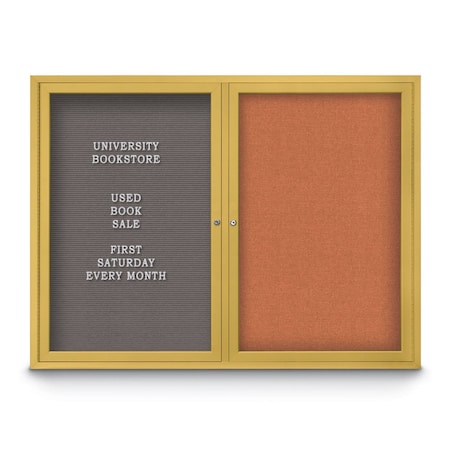 United Visual Products Corkboard, 18"x24", Cobalt Accent/Satin UV401PLUS-SATIN-COBACC